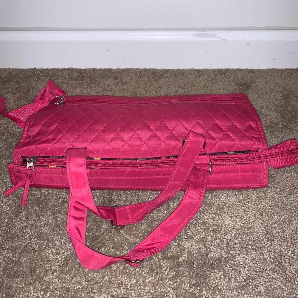 Pink bag with wheels